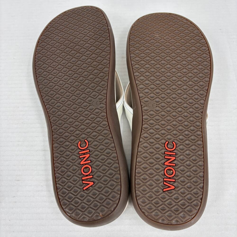 Vionic Tide II Thong Sandals Womens Size 12 White Orthotic Flip Flop FLAW - Picture 11 of 12